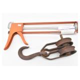Newborn Caulk Gun & Iron Snatch Block Pulley