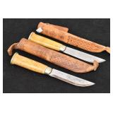 (2) Finnish Martiini Knives, Curly Birch ...