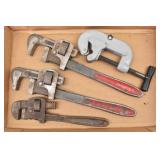 (3) Pipe Wrenches & Pipe Cutter