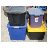 (4) Plastic Totes w/ Lids