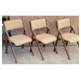 (3)  Cushioned Folding Dining Chairs