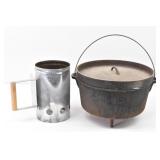 Large Cast Iron Outdoor Dutch Oven 14" &