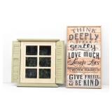 Window Pane Mirror & Think Deeply Wall Sign