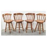 (4) Windsor Spindle Swivel Bar Stools