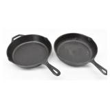(2) Cast Iron Skillets: Lodge 10" & Vtg 10 1/4"