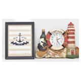 Sea / Lighthouse Decor: Wall Cock & Wall Art...