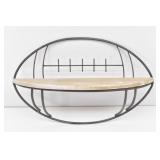 Metal & Wood Shelf Football Motif