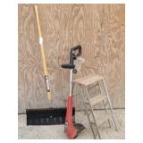 Toro 12" Cut Trimmer, 2-Step Step Ladder, Snow