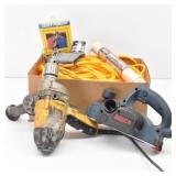 Bosch Planner, DeWalt Drill, Nylon Rope, Poncho