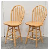 (2) Windsor Swivel Bar Chairs
