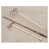 Potato Digger, Sledge Hammer & Digging Bar