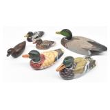 (6) Wooden Painted Decor Ducks