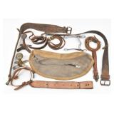Leather Straps, Belts, Saddle Horns, Suede Pouch..