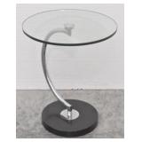 Clear Glass Modern Accent Side Table