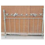Wrought Iron Headboard Decorative Bird Accents