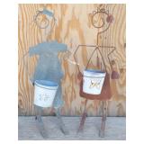 Girl & Boy Metal Plant Stands 29" Tall