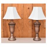 Pair of Brushed Copper Tone 28" Table Lamps