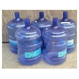 (5) PRIMO Plastic Blue Water Bottles w/ Handles