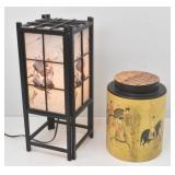 Morita Designs Asian Lamp & Tea Box Style Canister