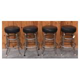 4 Chrome Base Bar Stools