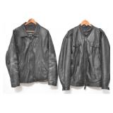 2 Lrg  Black Leather Jackets Outbrook & King Size