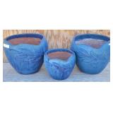 (3) Painted Terracotta Planter Pots