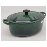 Le Creuset No. 23 Oval Green Enameled Dutch Oven
