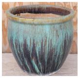Glazed Ceramic Rounded Shape Flower Pot
