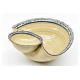 Signed Studio Pottery Chip & Dip Bowl