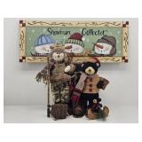 Winter Country Decor: Camo Snowman Doll...