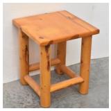 Rustic Log Pine End Table / Side Table