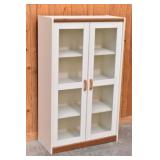 White Glass Door Bookcase / Cabinet 54"H X 33" W