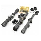 3 Rifle Scopes - Ring Mounts, Redfield Tracker