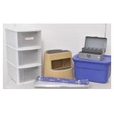 Step Stool, 3 Drawer Plastic Organizer, Tote...