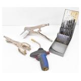 Propane Torch, (2) Locking Welding Clamps, Drill