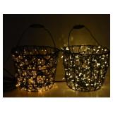 (2) Decor Lighted Potato Baskets