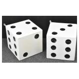 Jumbo 8' Wooden Pair of Dice Decor w/ Hanging Loop