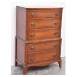 Federal Style 5 Drawer  High Boy Dresser