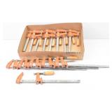 14 Bar Clamps (8 small, 6 large)