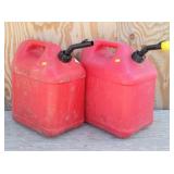 (2) 5gal Red Plastic Gas Cans