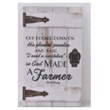 SO GOD MADE A FARMER Wall Art on Sm Wooden Country