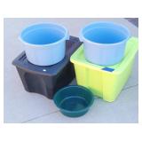 (2) Storage Totes, 2-Pails & Plastic Bowl