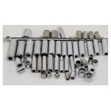 (40+/-) Craftsman Assorted Sockets Deep Well &