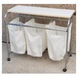 Three Bag Rolling Laundry Sorter