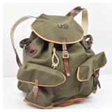 US Army Canvas and Leather Rucksac