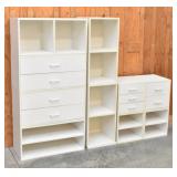 (3pc) White Storage Cabinet Set