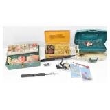 (2) Collapsible Fishing Rods, Tackle Boxes ...
