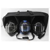 (3) Motorcycle Helmets w/ G - Max Case XL, XL, L