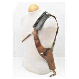 Vertical Leather Shoulder Holster & Bullet Strap
