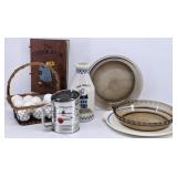 Milk &Eggs Decor, Cookie Cookbook, Pyrex Pie Pans